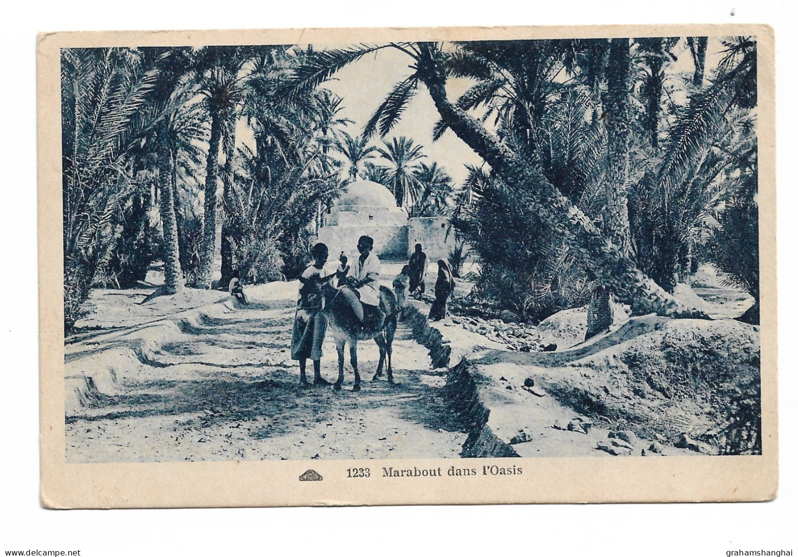 Postcard Tunisia Marabout Dans L'Oasis 1943 British Army Field Post Office FPO255 1 Infantry Division WW2 Gilbert Lewis - Guerre 1939-45
