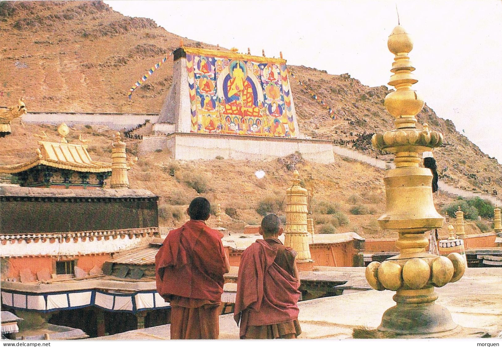 55106. Postal Aerea LHASA (Tibet) Region CHINA 1991. Post Code 850000. Buddha Wall - Storia Postale