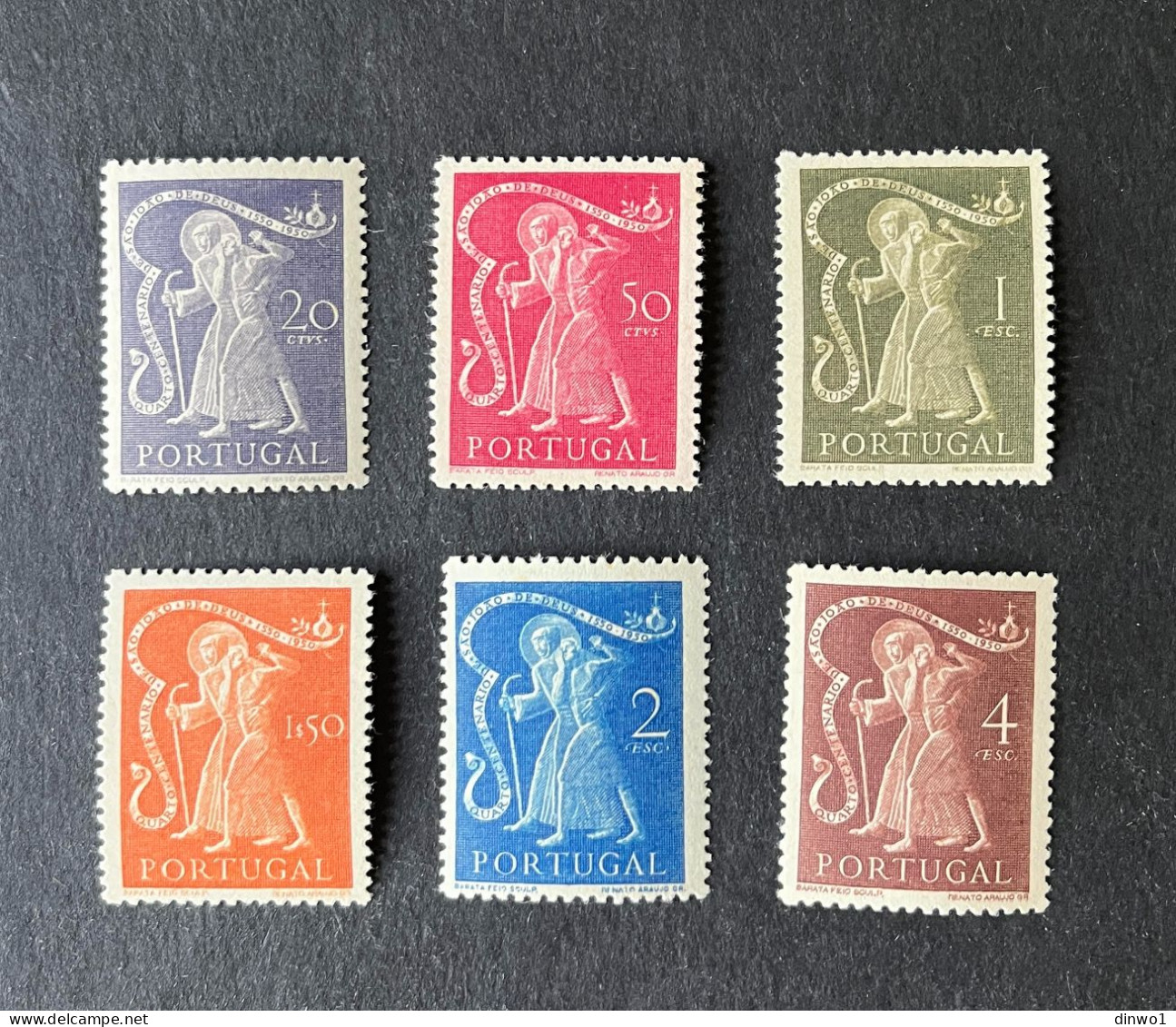 (T3) Portugal 1950 S. JOÃO DE DEUS RELIGION Complete Set - Af. 723/728 - MH - Ongebruikt