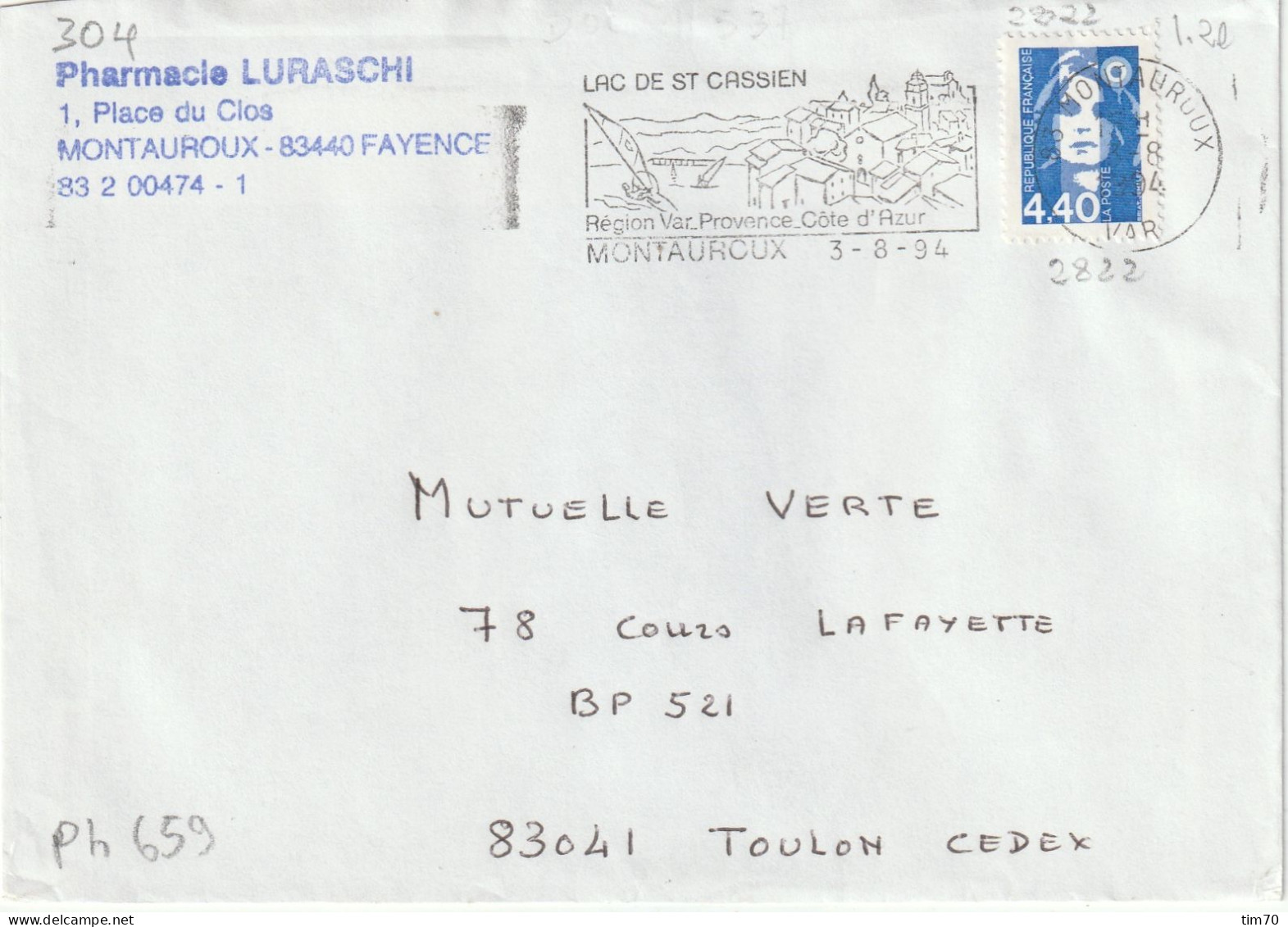 FLAMME  PERMANENTE  / N°  2822     83  MONTAUROUX - Mechanical Postmarks (Advertisement)