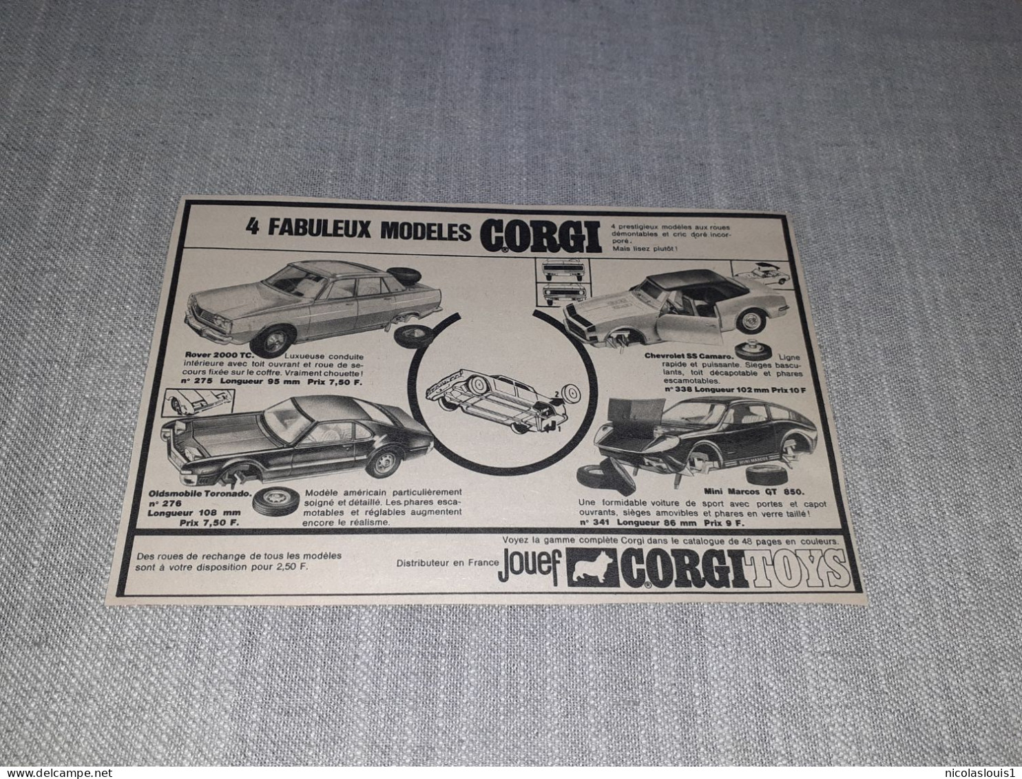 Publicité  Voitures Miniatures Corgi Toys - Advertising