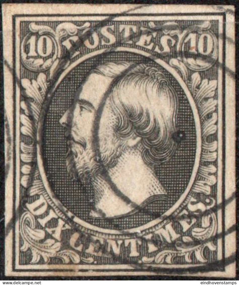 Luxemburg 1852 10 C William III Black Mi 1c - 1852 Willem III