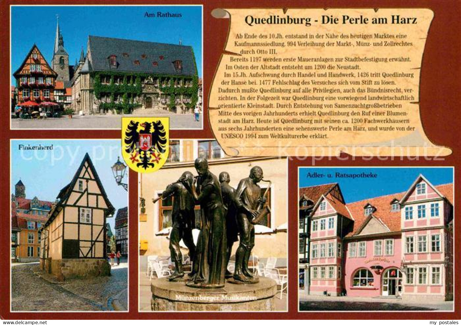 72785027 Quedlinburg Rathaus Finkenherd Muenzenberger Musikanten Adler Und Ratsa - Sonstige & Ohne Zuordnung