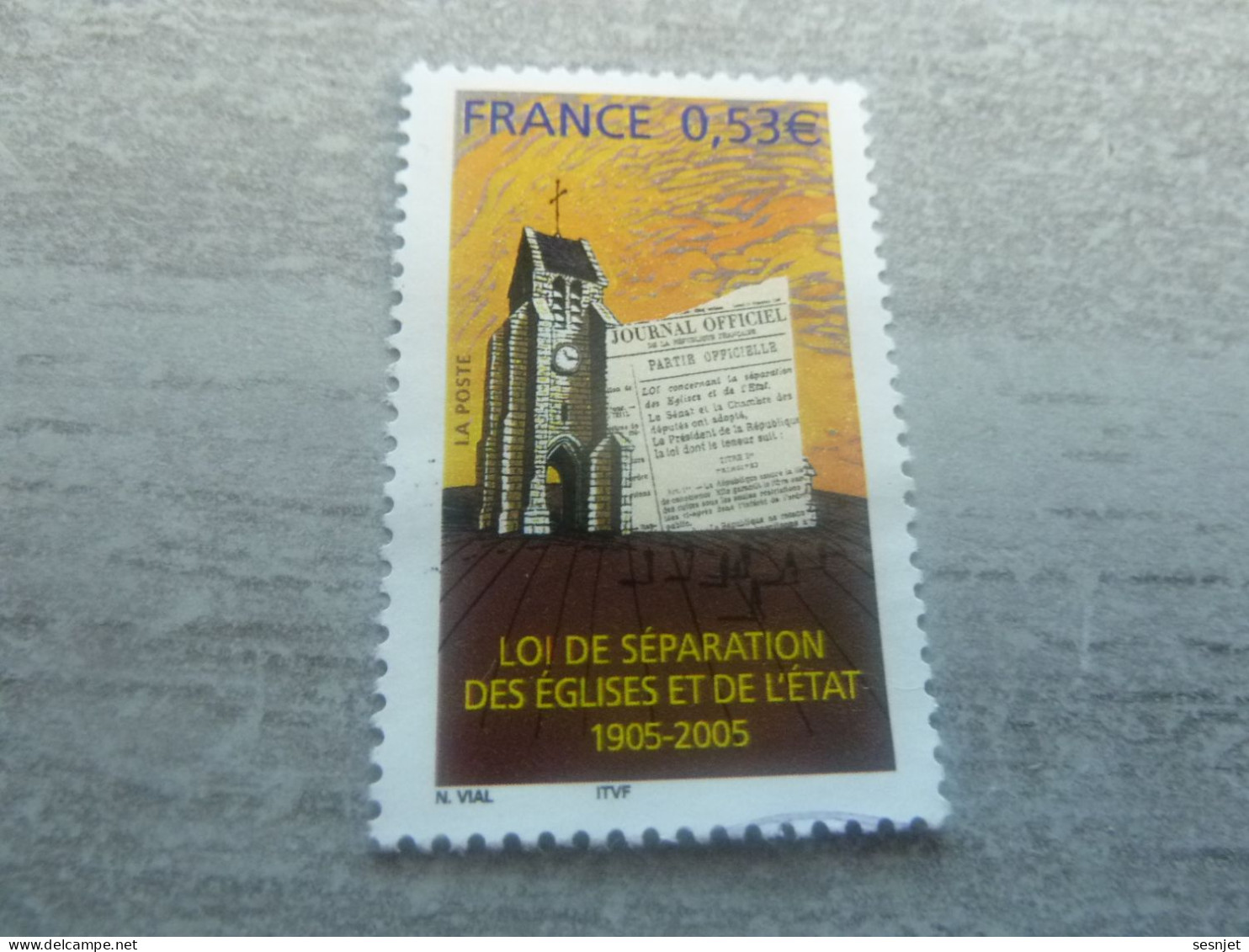 Loi Séparation Des Eglises Et De L'Etat - 0.53 € - Yt 3860 - Multicolore - Neuf Sans Gomme - Année 2005 - - Gebraucht