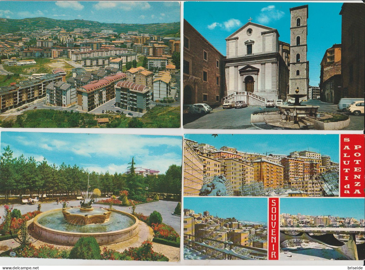 N. 4 CARTOLINE POTENZA CATTEDRALE VEDUTINE PANORAMA PARCO MONTE REALE F/G - Potenza