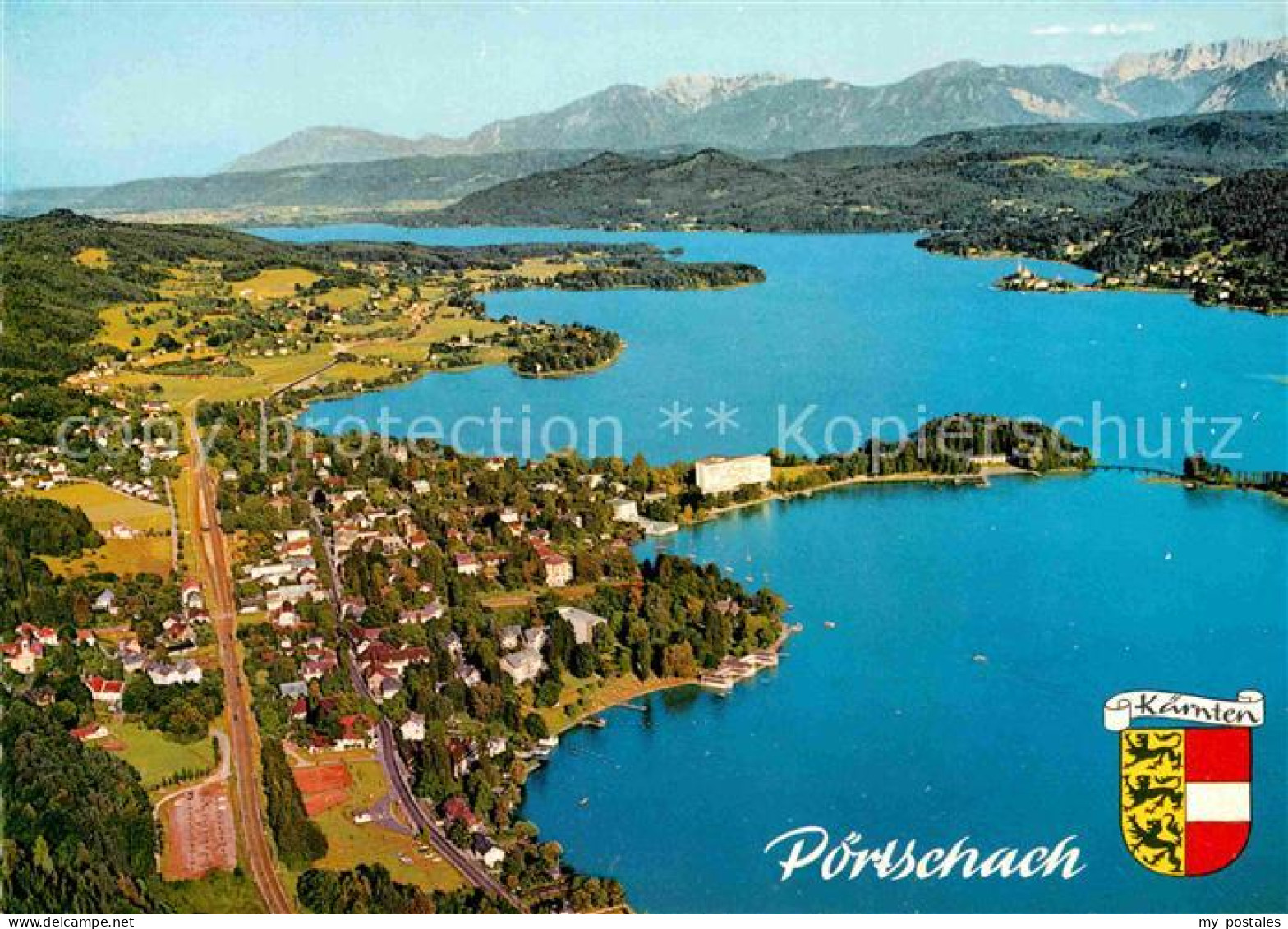 72784910 Poertschach Woerthersee Fliegeraufnahme Mit Maria Woerth Und Karawanken - Other & Unclassified