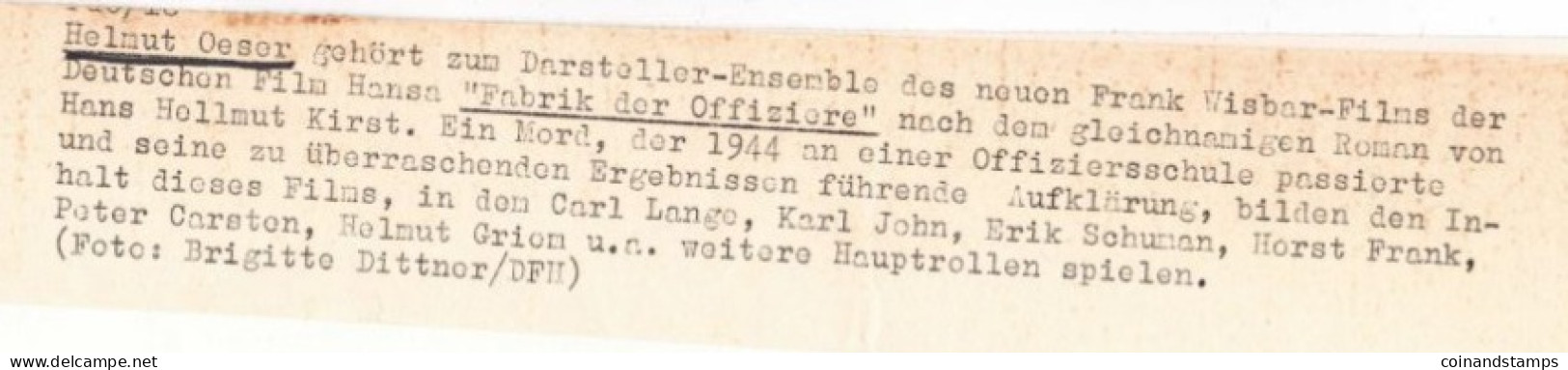 Orig. Foto Helmut Oeser Von Brigitte Dittner Der Deutschen Film Hansa, S/w, Größe: 81x242mm, RARE - Schauspieler Und Komiker