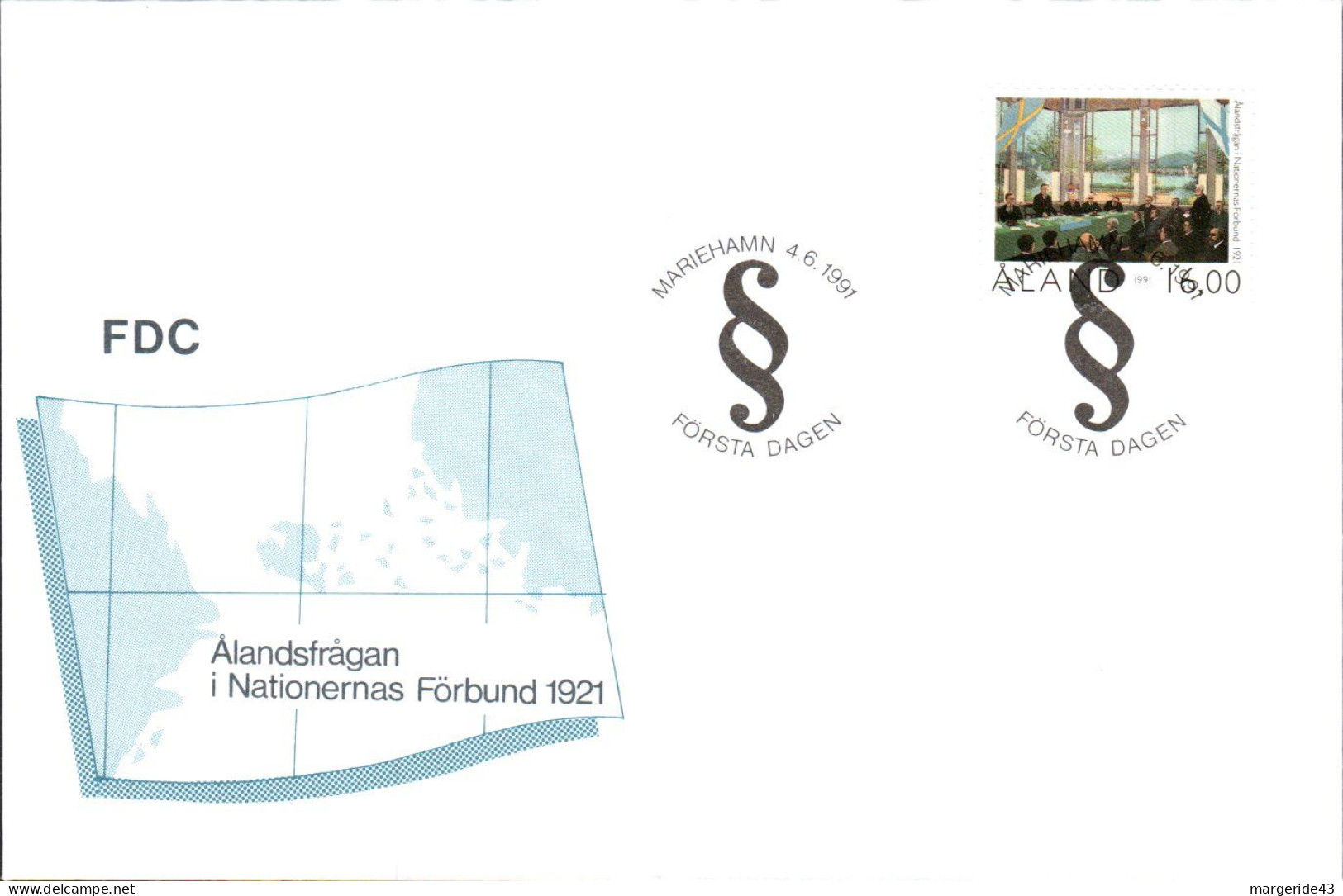 ALAND FDC 1991 70 ANS AUTONOMIE - Ålandinseln