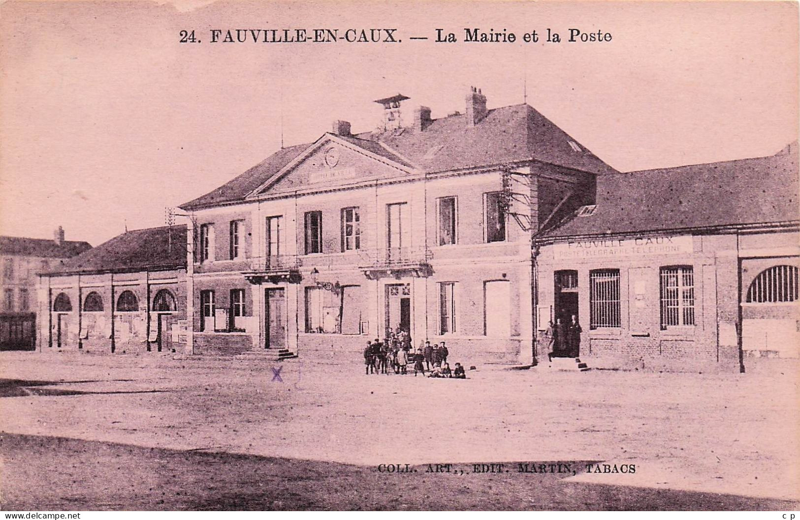 Fauville En Caux - La Mairie Et La Poste     -  CPA °J - Altri & Non Classificati