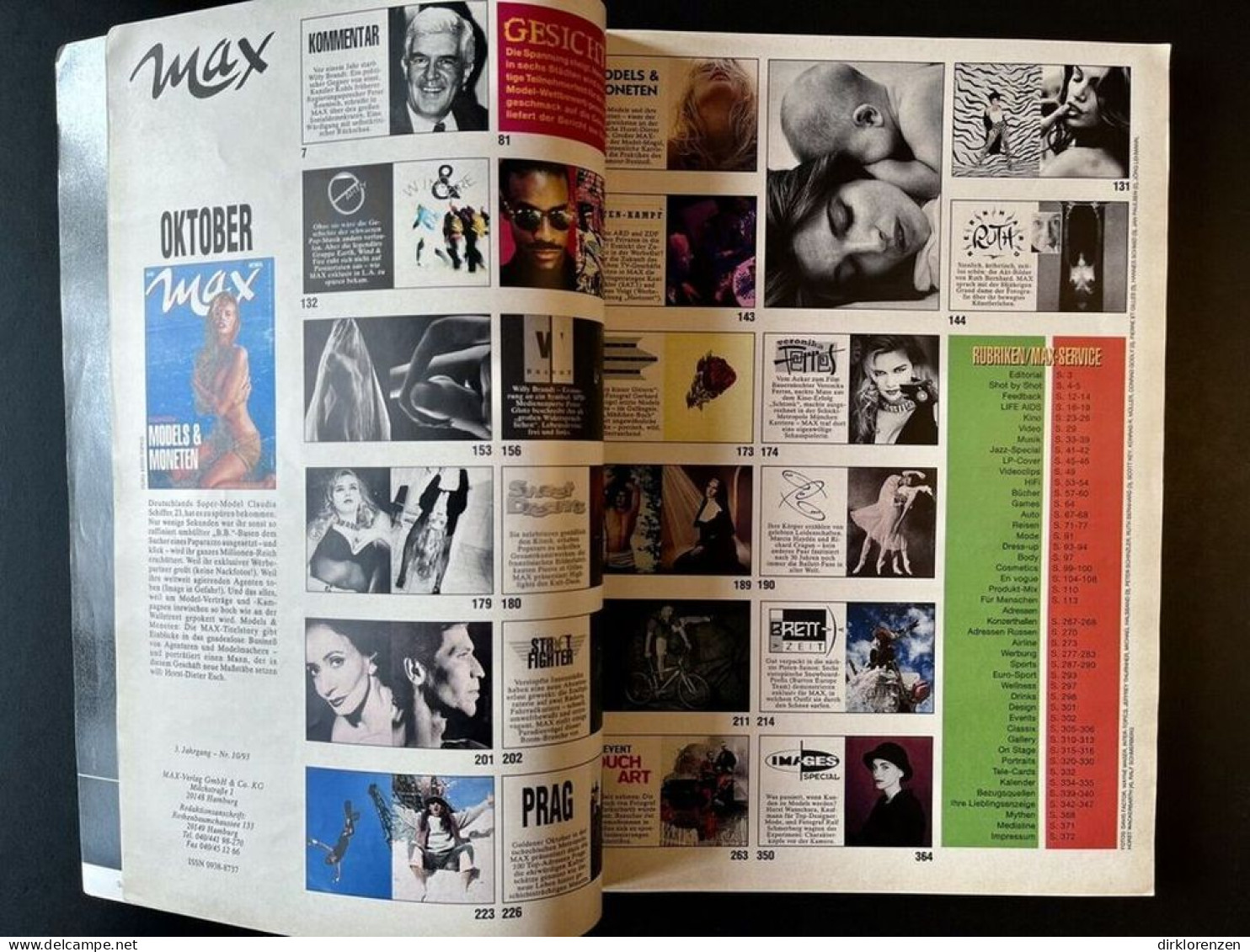 Max Magazine Germany 1993-10 Claudia Schiffer Earth Wind & Fire - Non Classés