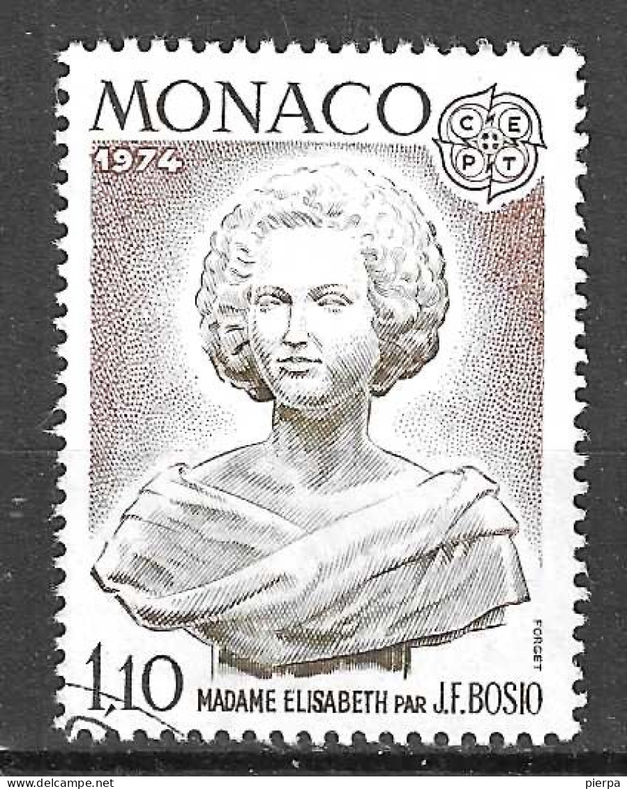 MONACO -1974 - EUROPA - MADAME ELISABETH - F.1,10 - USATO (YVERT 958 - MICHEL 1115) - 1974