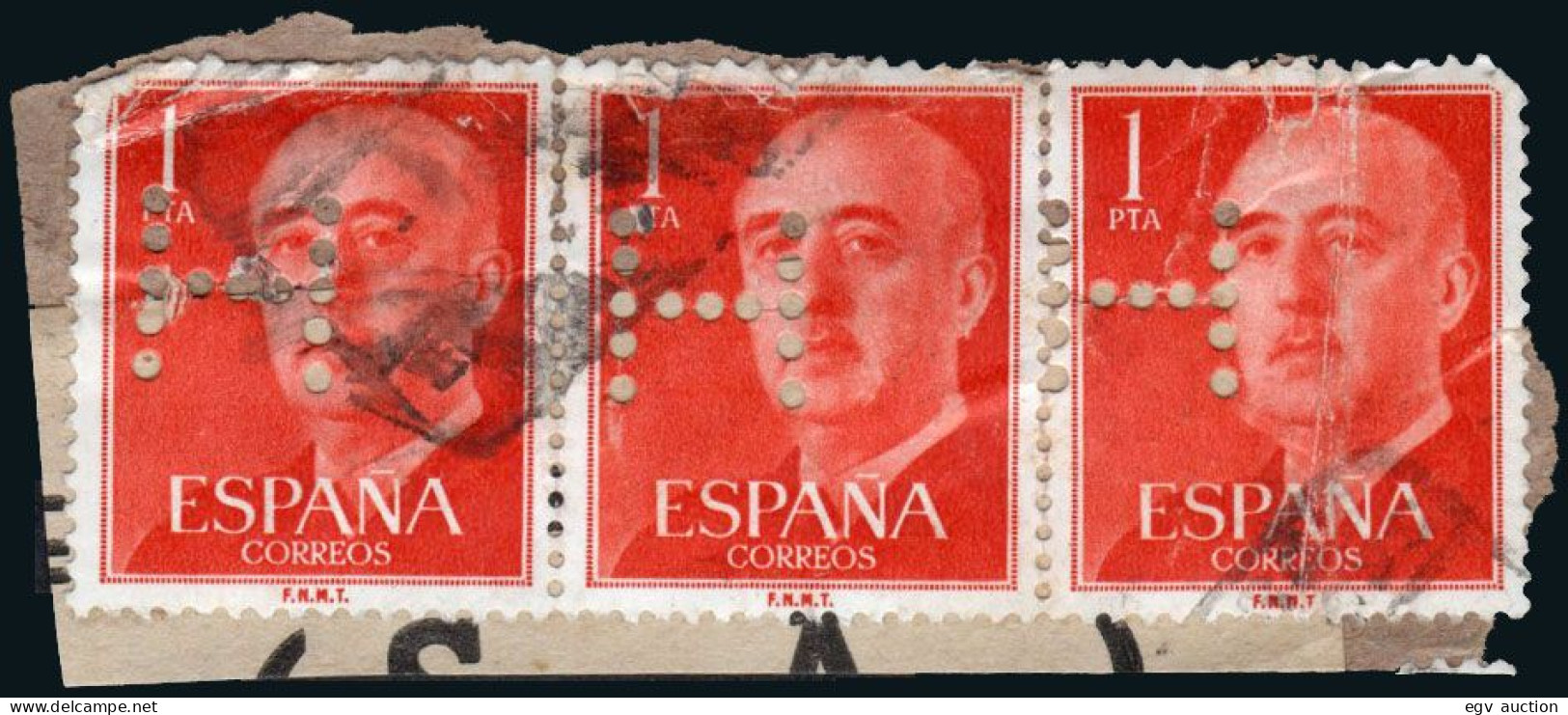 Madrid - Perforado - Edi O 1153 (3) - Fragmento "H" (Editorial) - Used Stamps