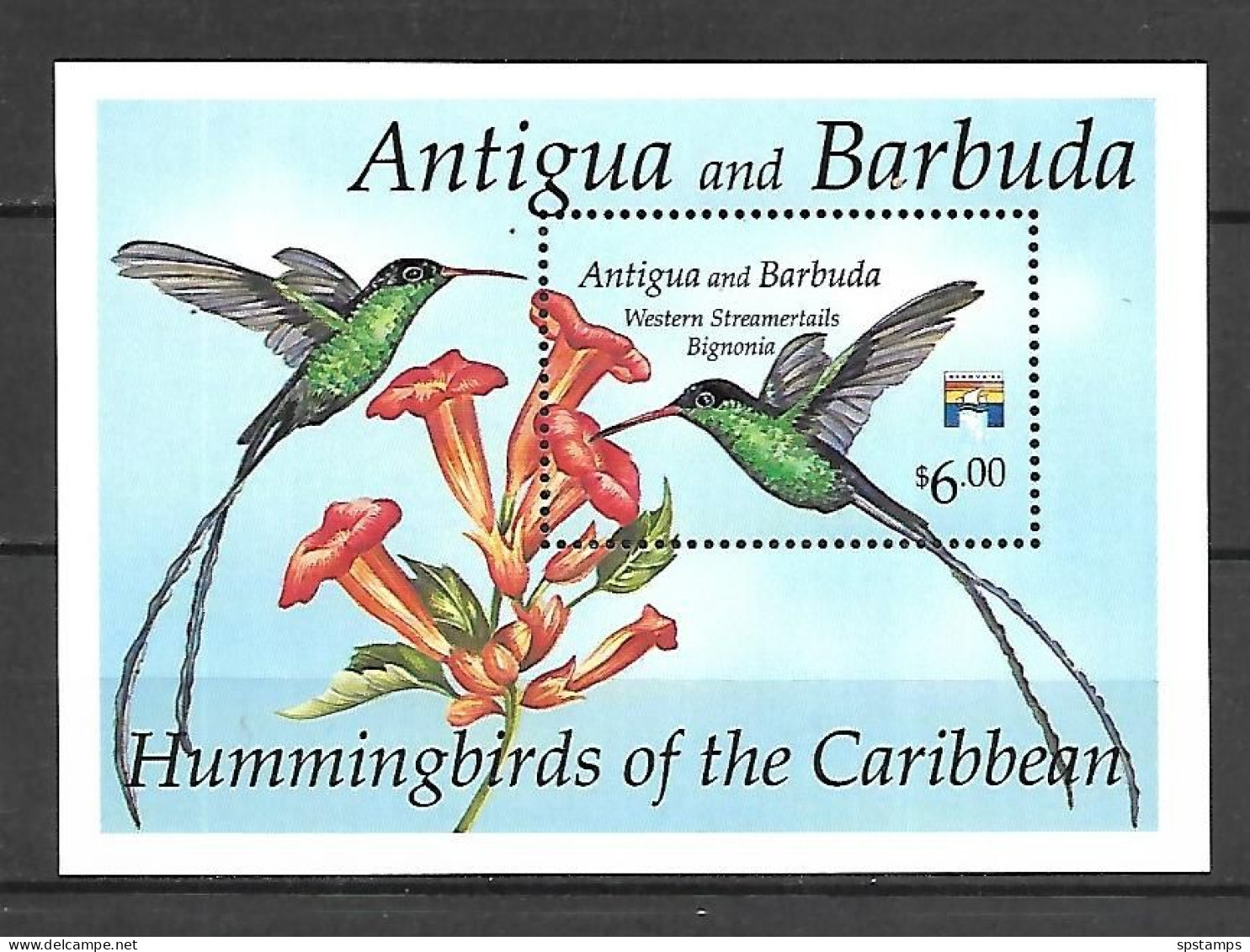 Antigua & Barbuda 1992 Birds - Hummingbirds Of The Caribbean #2 MS MNH - Kolibries