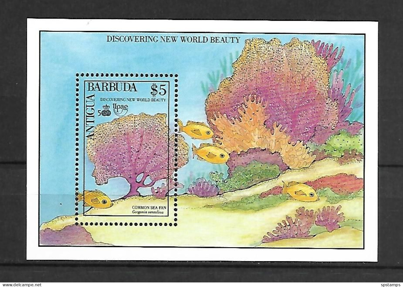 Antigua & Barbuda 1990 Marine Life - Fishes - Corals MS MNH - Vita Acquatica