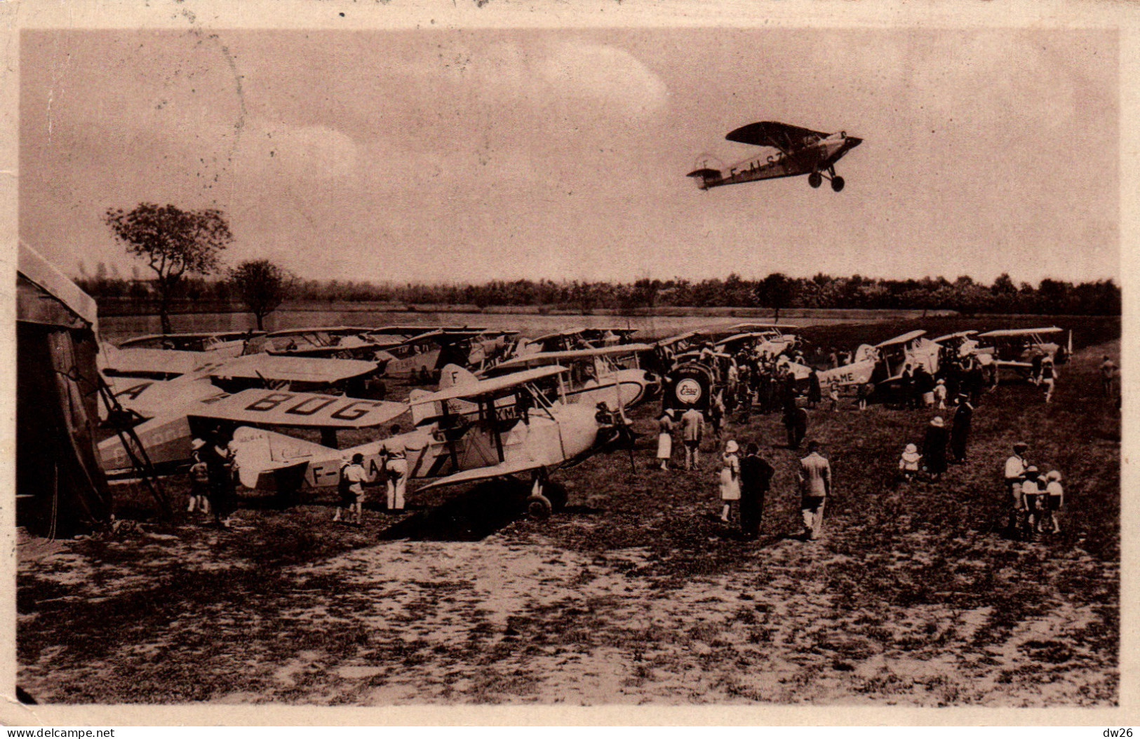 Aérodrome De La Trésorerie à Valence (Chabeui, 26) Meeting Aérien Sur Le Terrain D'Aviation - Carte De 1935 - Aerodrome