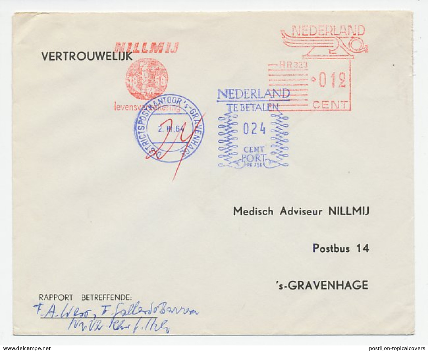 Port Postalia Stempel Den Haag 1964  - Ohne Zuordnung