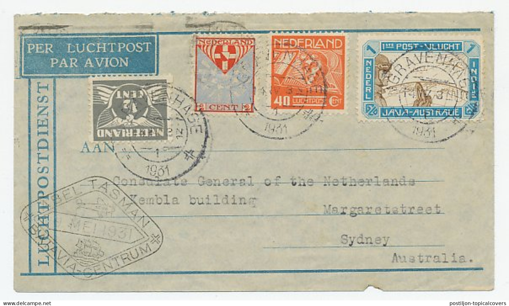 VH B 57 II / C 90 V A Amsterdam - Sydney Australie 1931 - Ohne Zuordnung