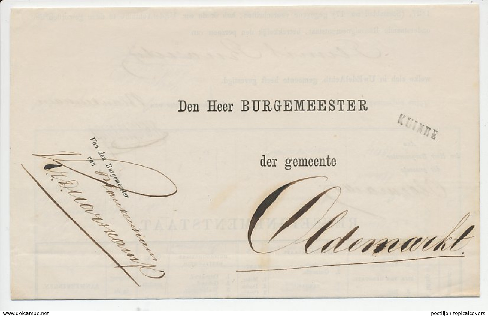 Naamstempel Kuinre 1871 - Brieven En Documenten
