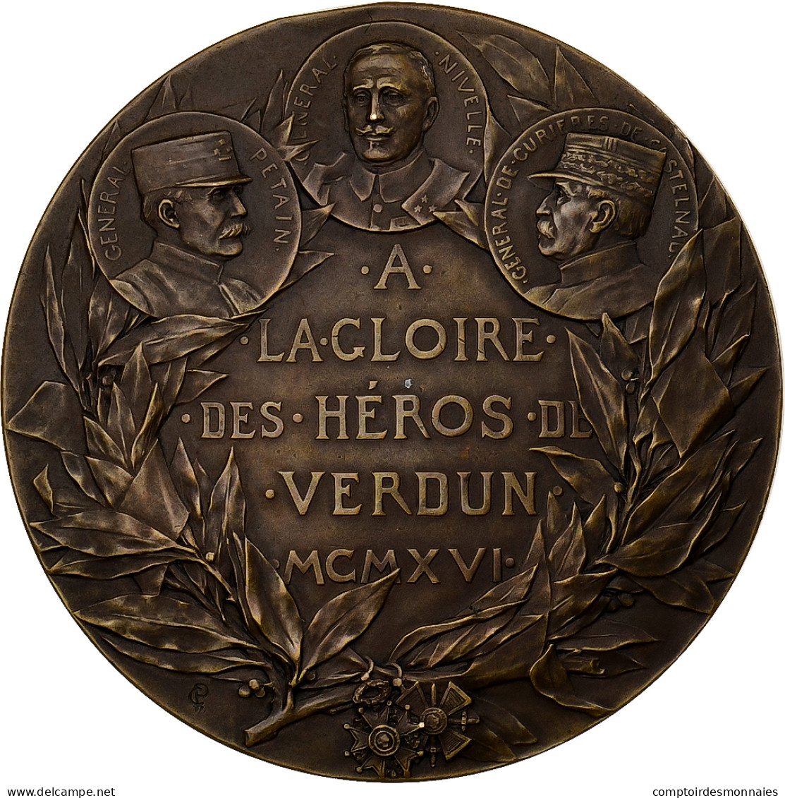 France, Médaille, A La Gloire Des Héros De Verdun, 1916, Bronze, Pillet, SPL - Sonstige & Ohne Zuordnung