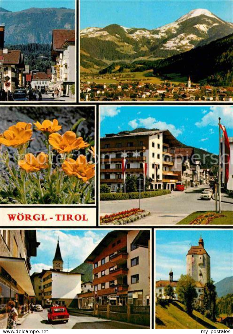 72784082 Woergl Tirol Dorfpartie Panorama Strassenpartien Kirche Woergl - Altri & Non Classificati