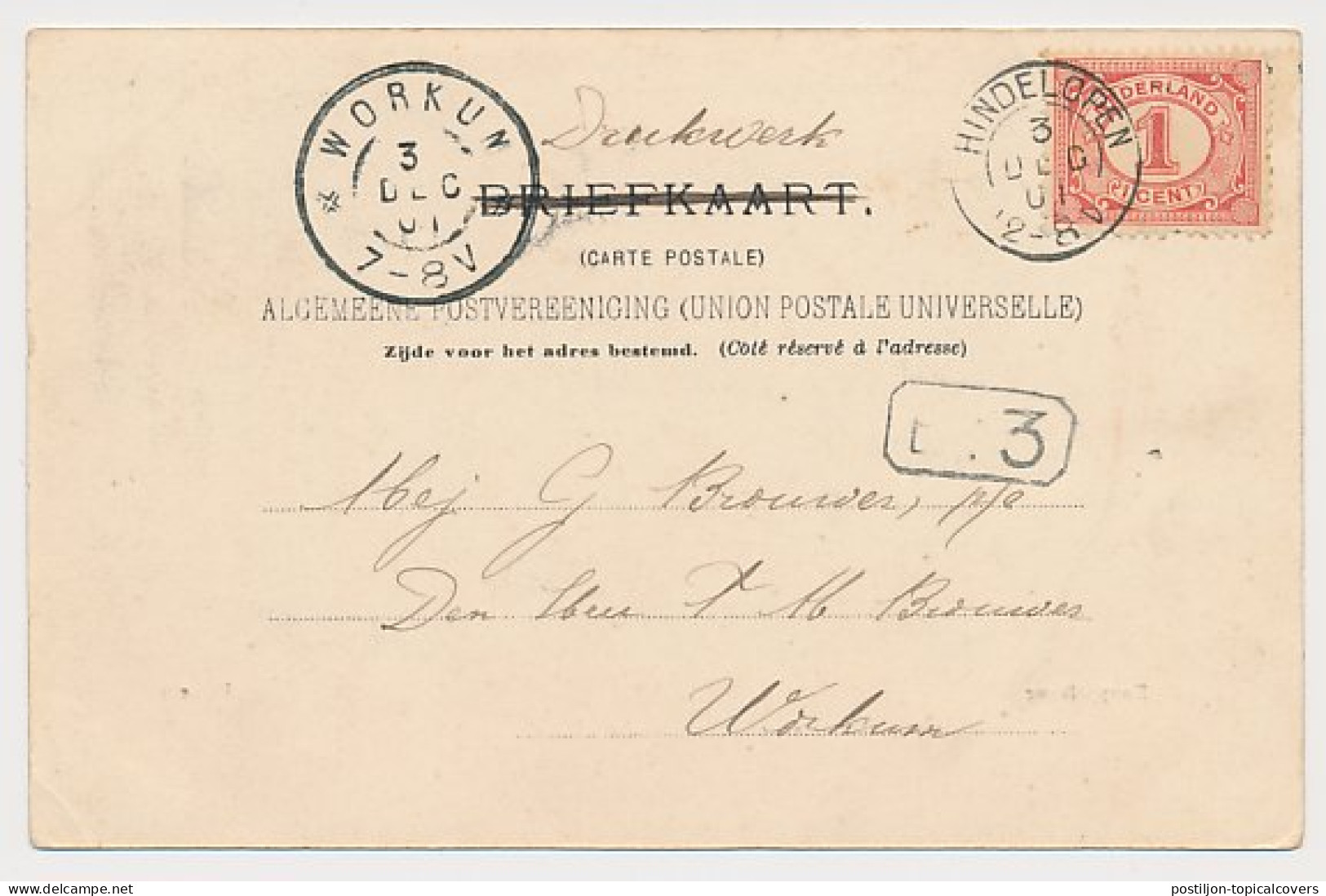 Kleinrondstempel Hindelopen 1901 - Ohne Zuordnung