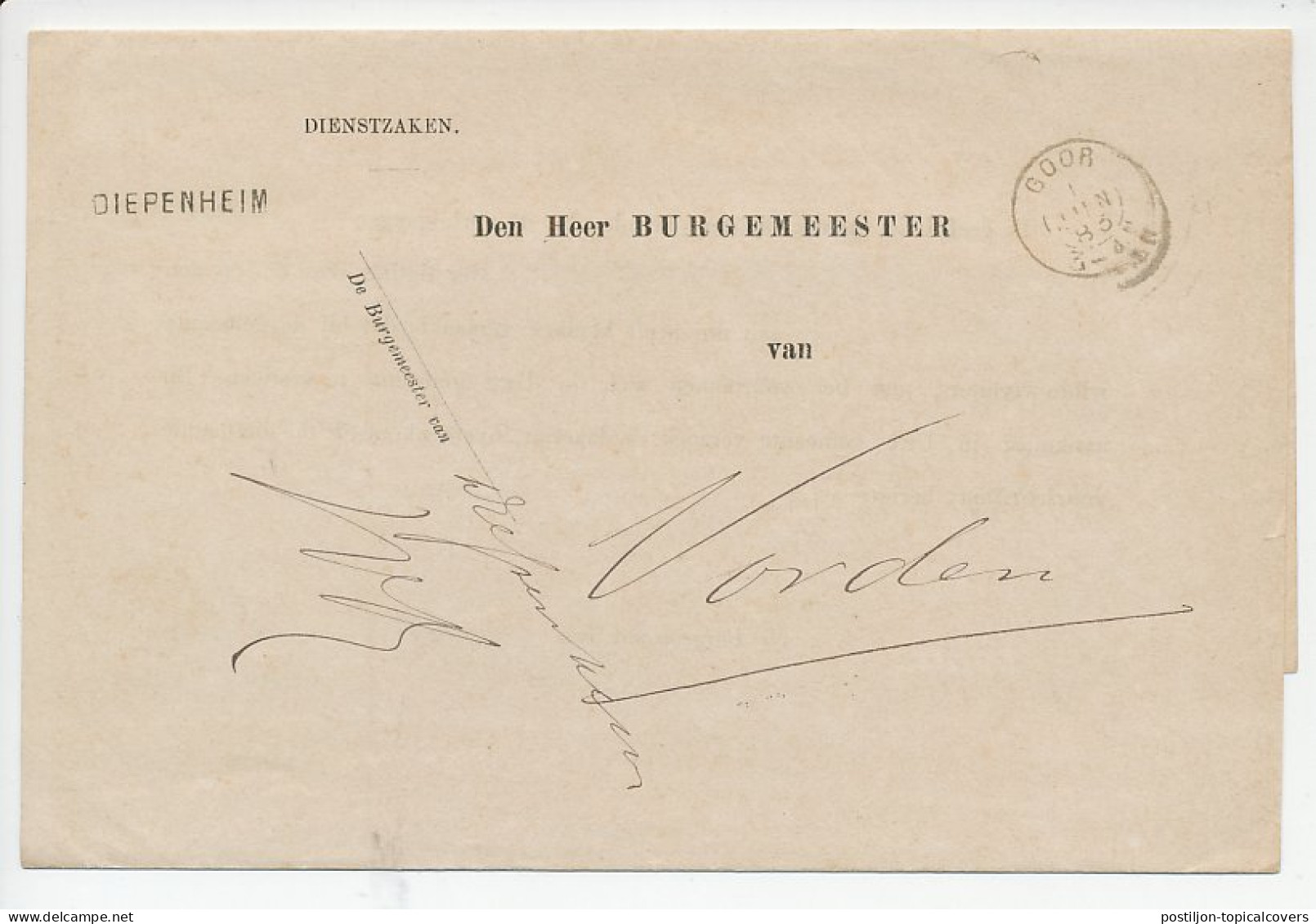 Naamstempel Diepenheim 1883 - Lettres & Documents