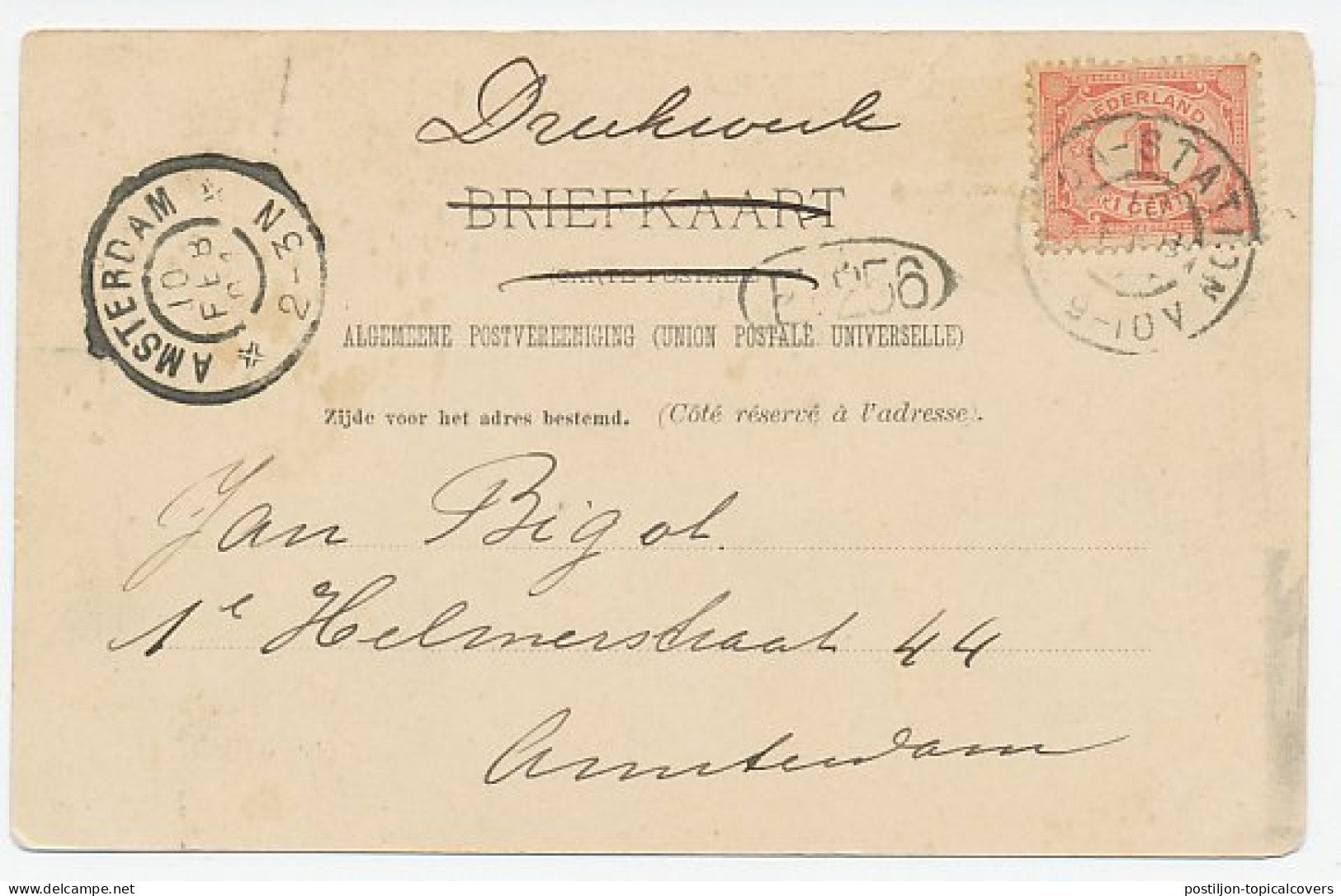 Prentbriefkaart Postkantoor Breda 1904 - Other & Unclassified