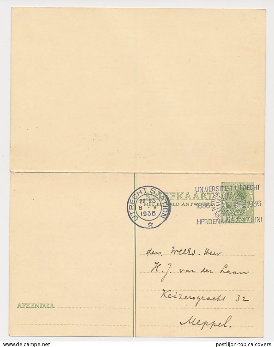 Briefkaart G. 230 Utrecht - Meppel 1936 - Postal Stationery
