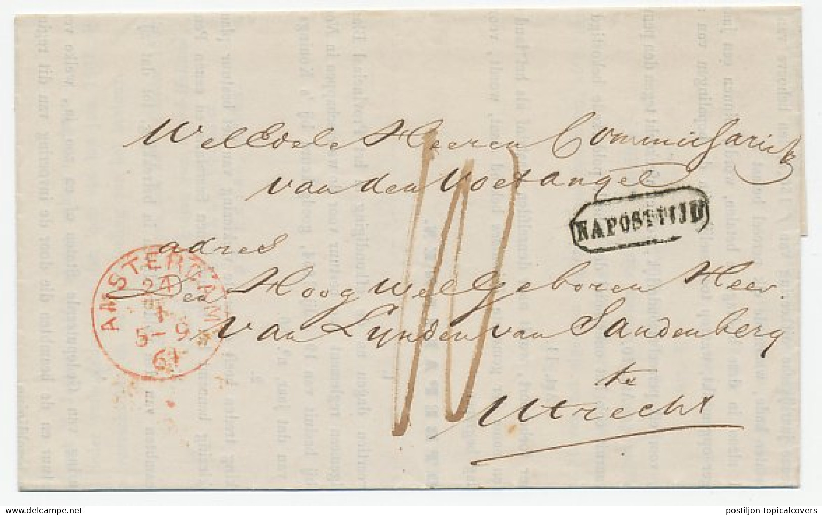 Naamstempel Ouderkerk 1861 - Lettres & Documents