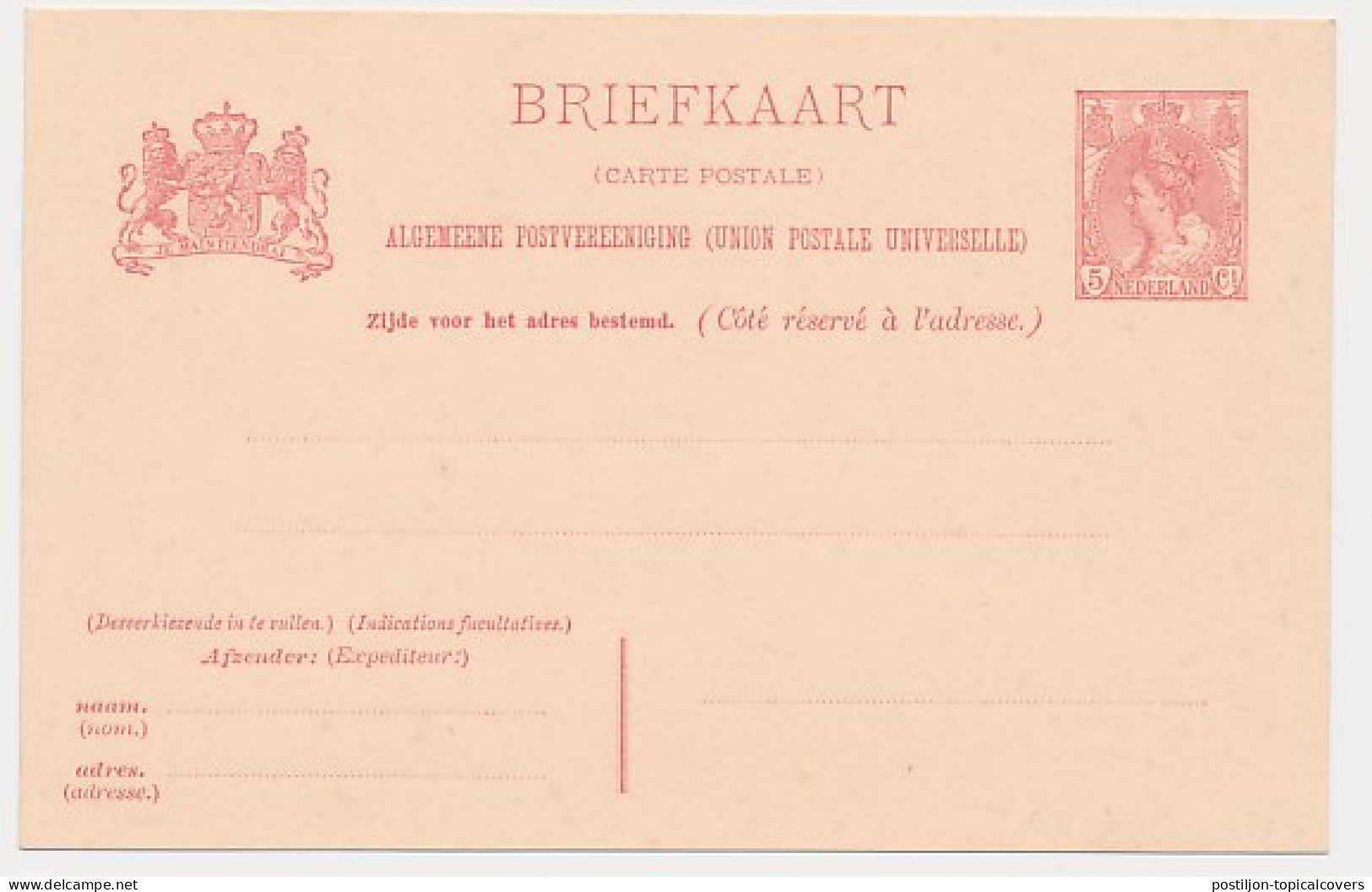 Briefkaart G. 61 - Accent Op Expediteur Ontbreekt - Ganzsachen
