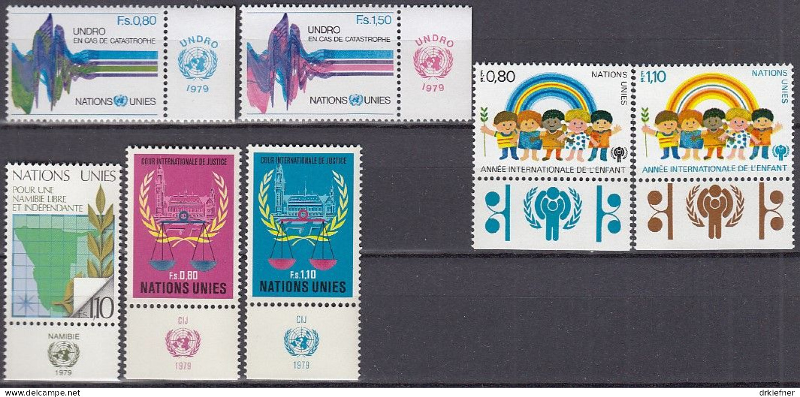 UNO GENF  81-87 Mit RZf (TAB), Postfrisch **, 1979 - Ungebraucht