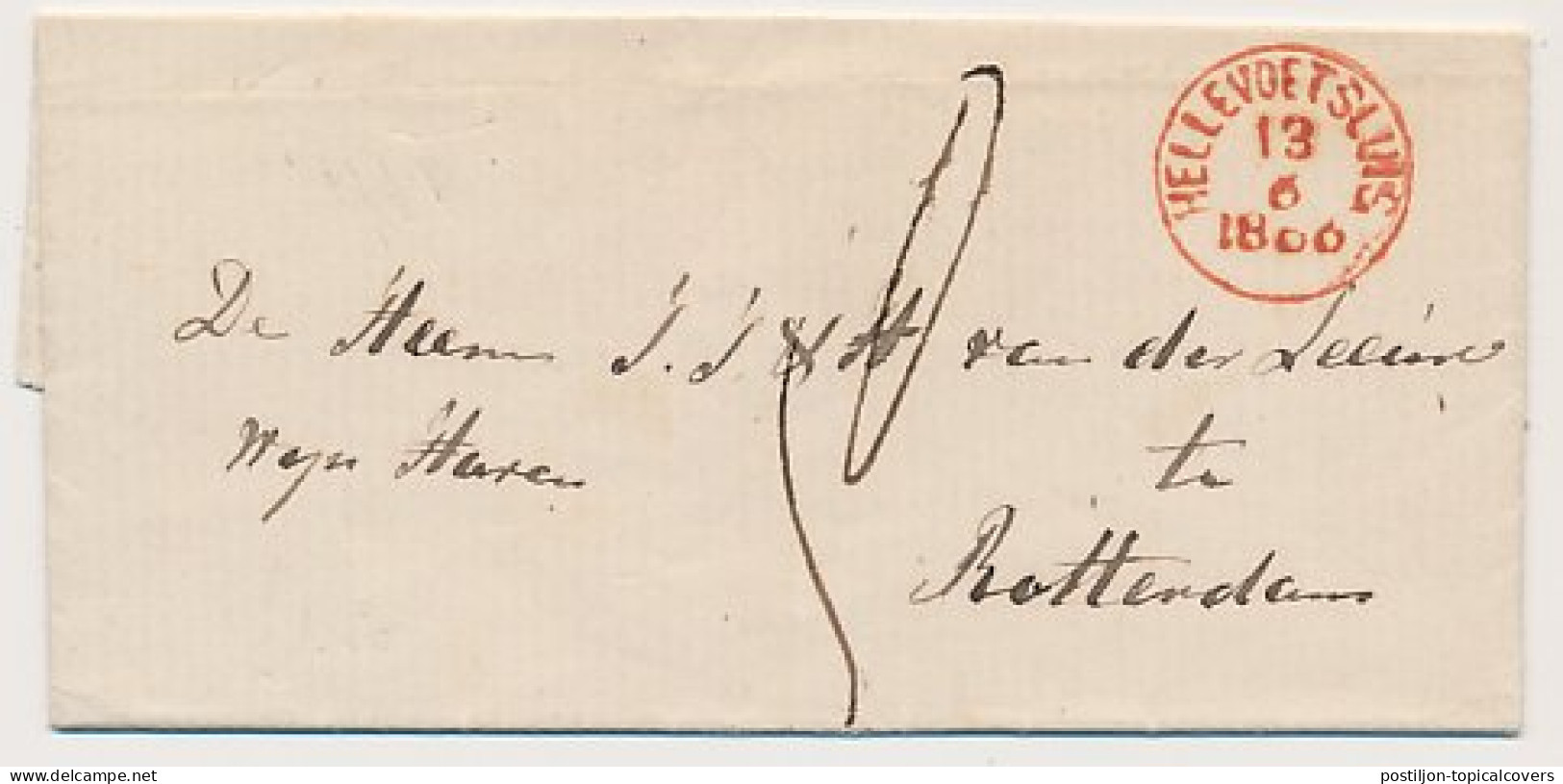 Hellevoetsluis - Rotterdam 1866 - Proefstempel - ...-1852 Prephilately