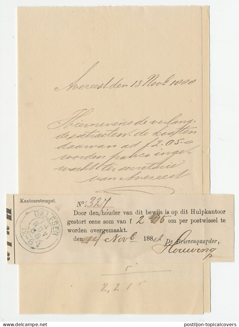 Dalfsen 1888 - Stortingsbewijs Postwissel - Unclassified