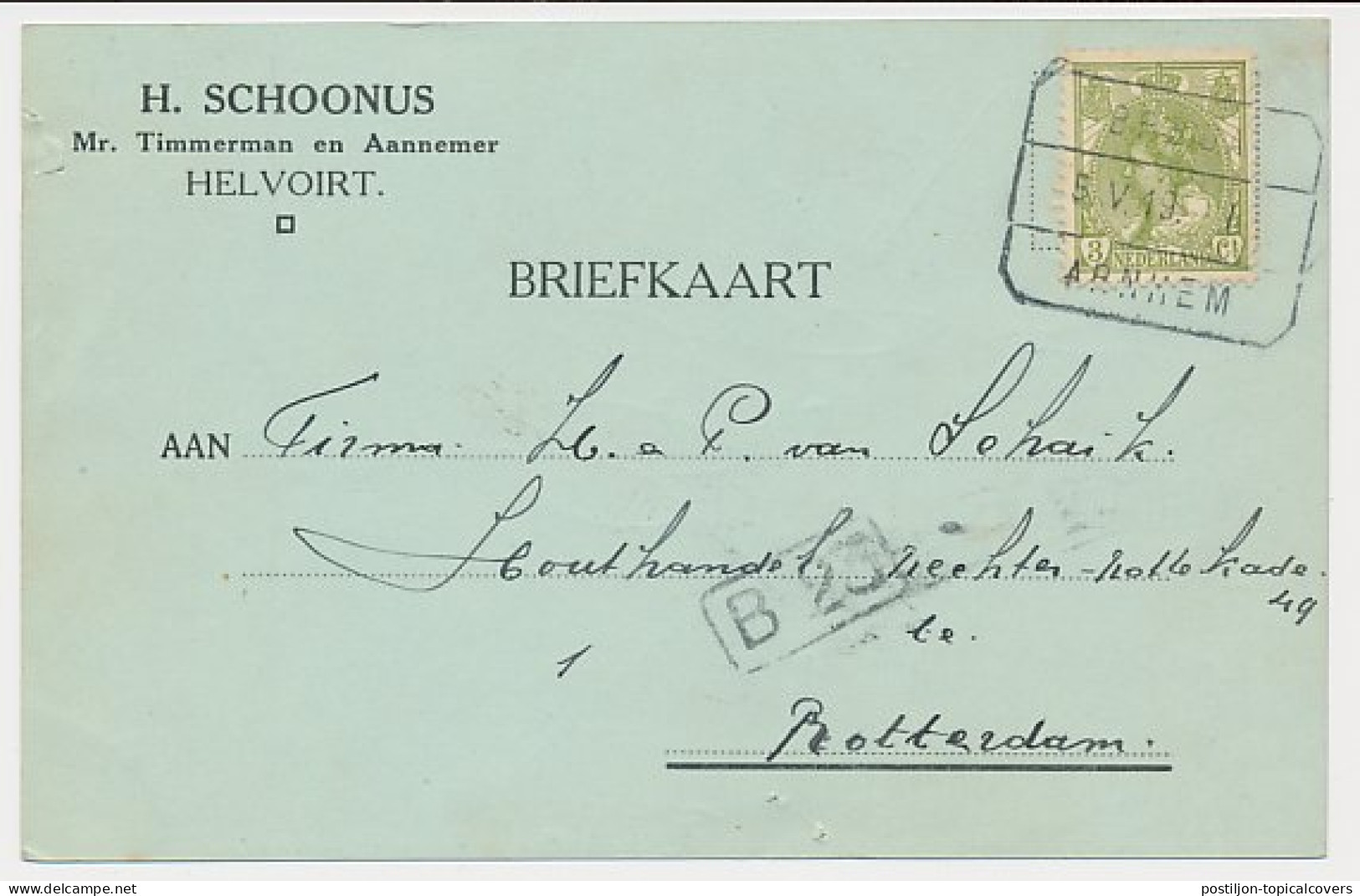 Treinblokstempel : Breda - Arnhem I 1919  - Unclassified