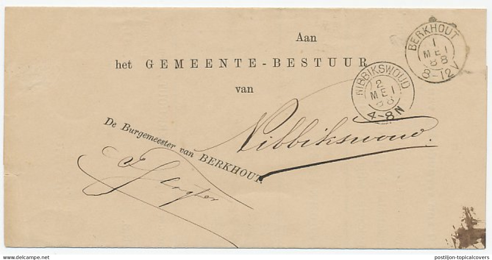 Kleinrondstempel Berkhout - Nibbikswoud 1888 - Ohne Zuordnung
