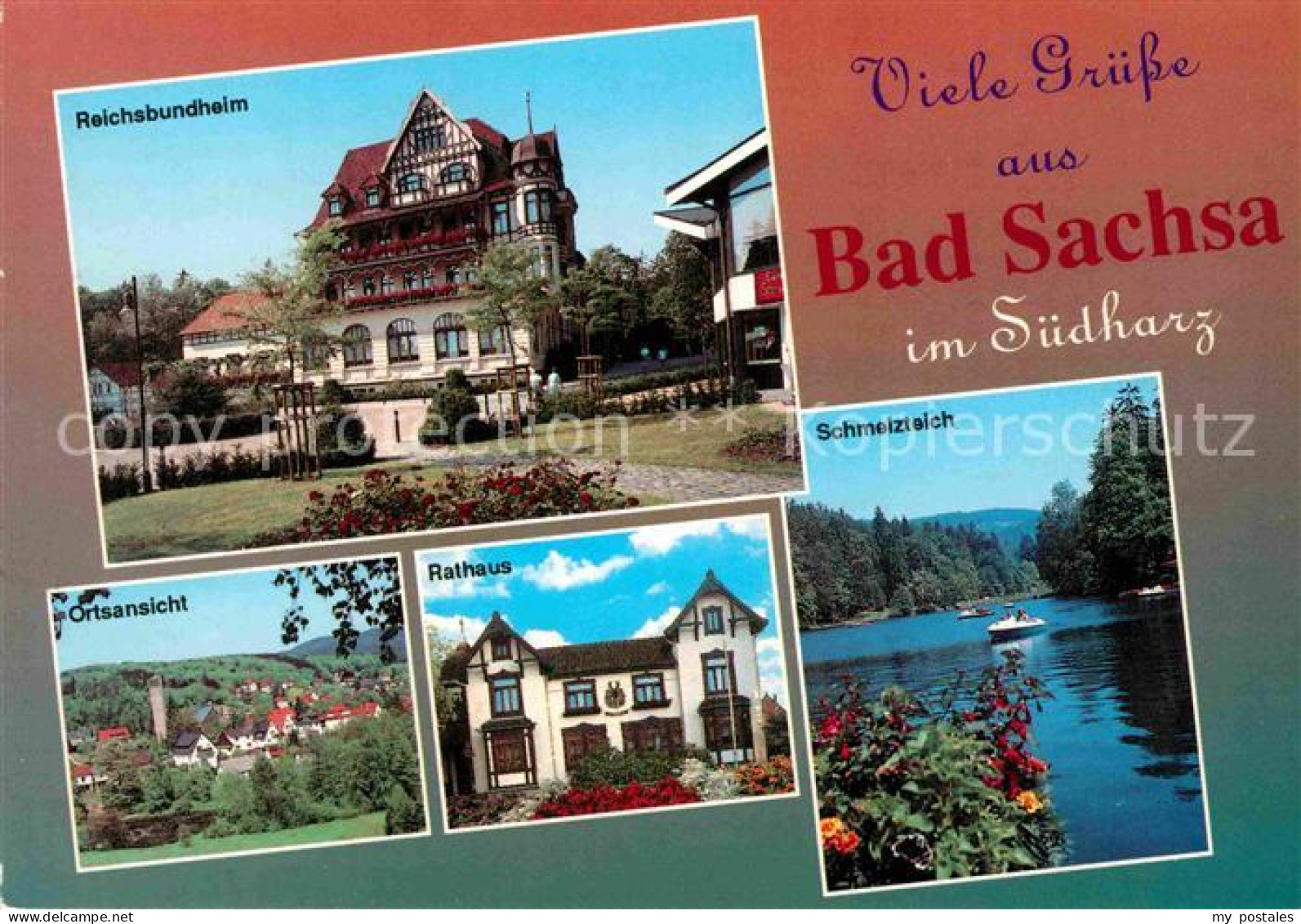 72783966 Bad Sachsa Harz Reichsbundheim Ortsansicht Rathaus Schmelzteich Bad Sac - Bad Sachsa