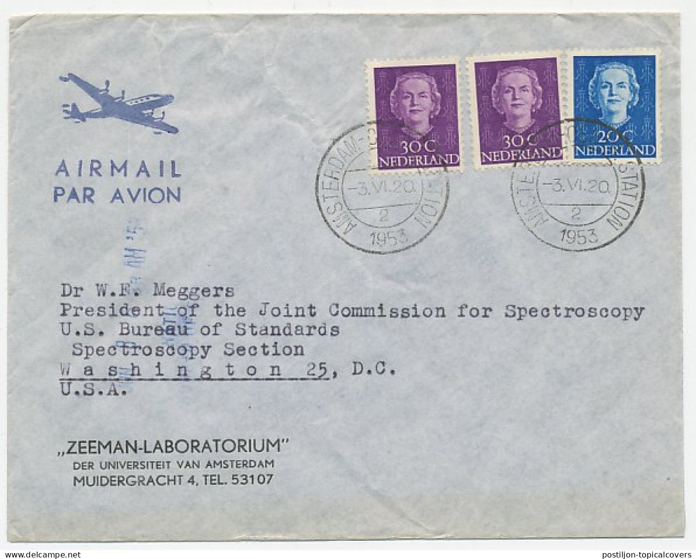 Em. En Face Amsterdam - USA 1953 - Non Classés