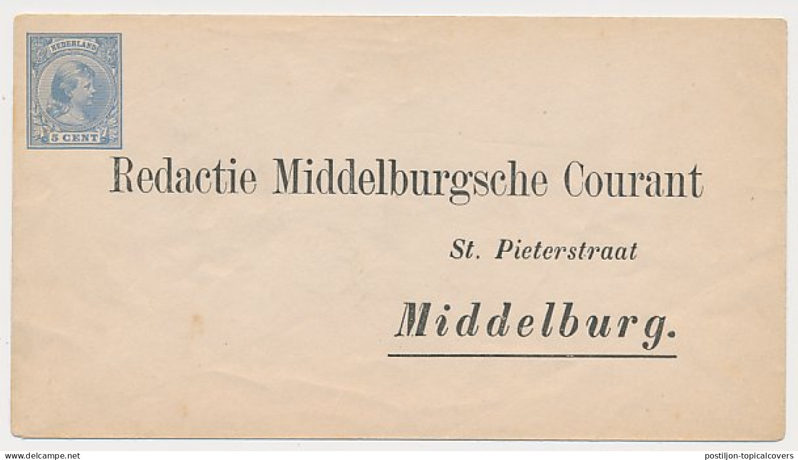 Envelop G. 5 Particulier Bedrukt Middelburg - Entiers Postaux