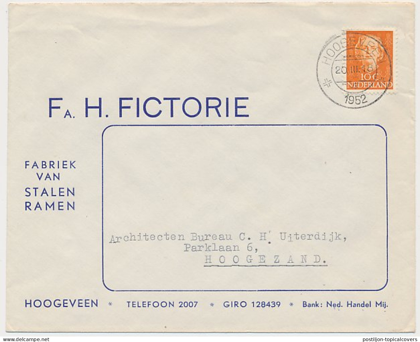 Firma Envelop Hoogeveen 1952 - Fabriek Van Stalen Ramen - Non Classificati