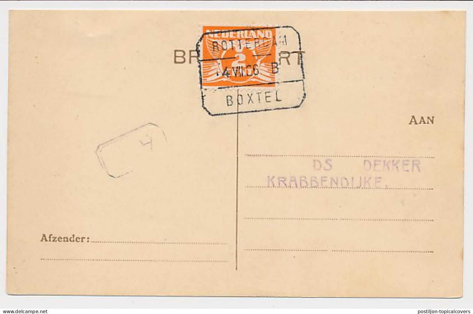 Treinblokstempel : Rotterdam - Boxtel B 1926 - Non Classés