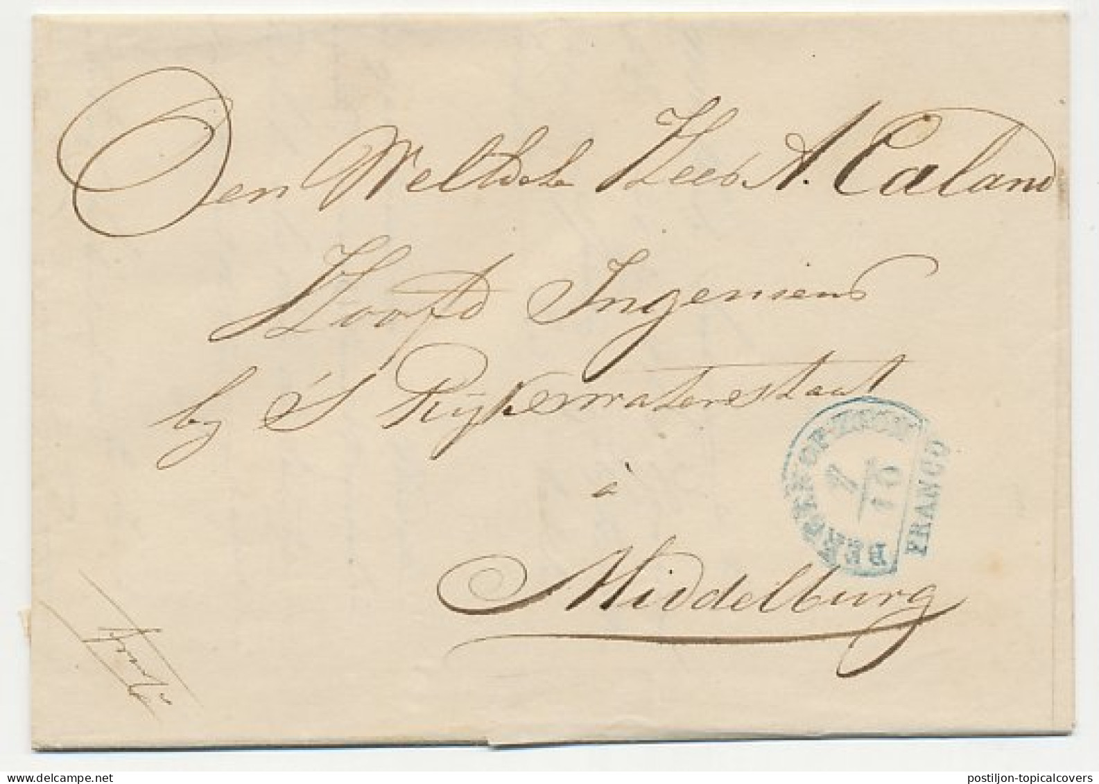 Distributiekantoor Oudenbosch - Bergen Op Zoom - Middelburg 1848 - ...-1852 Prephilately