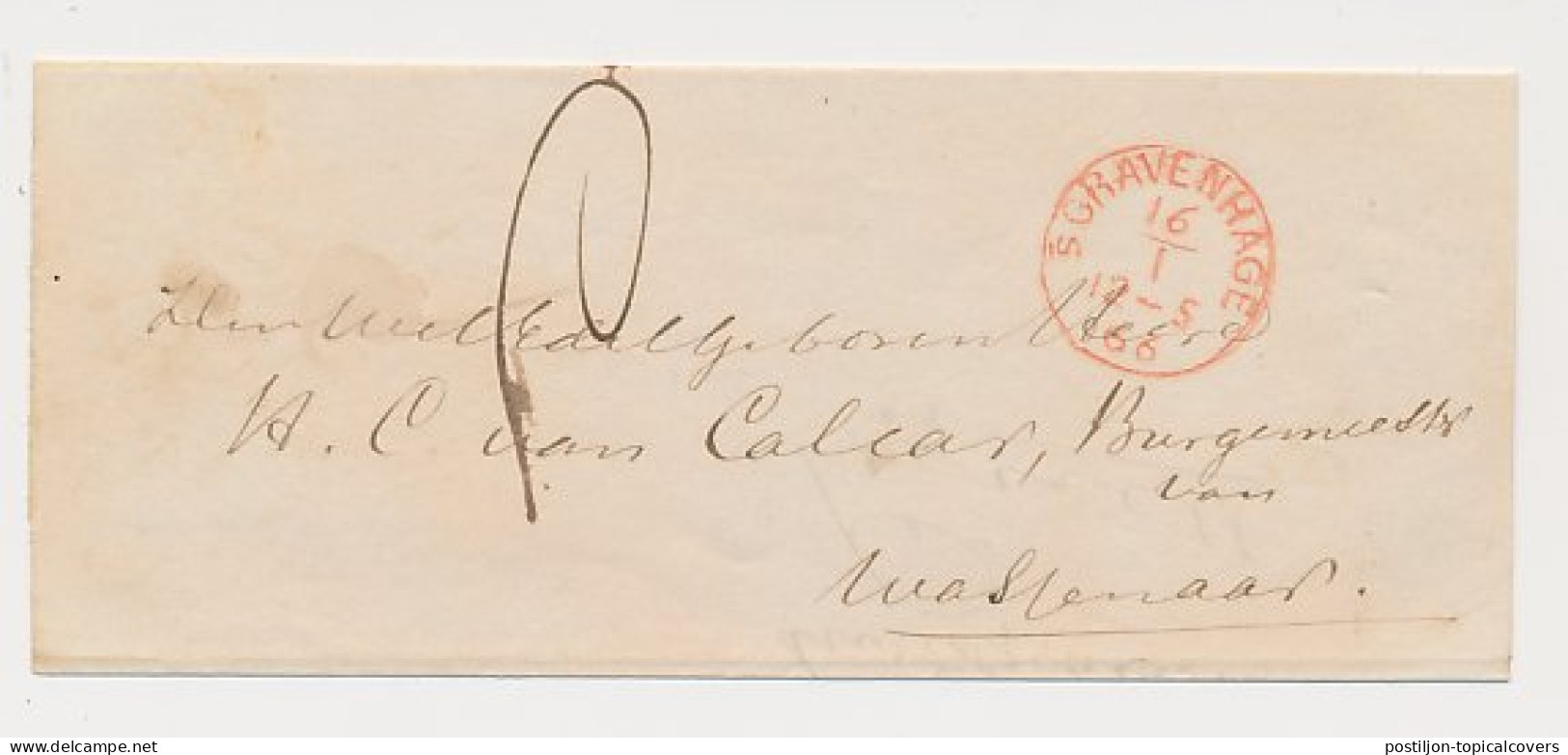 Den Haag - Wassenaar 1866 - Proefstempel - ...-1852 Préphilatélie