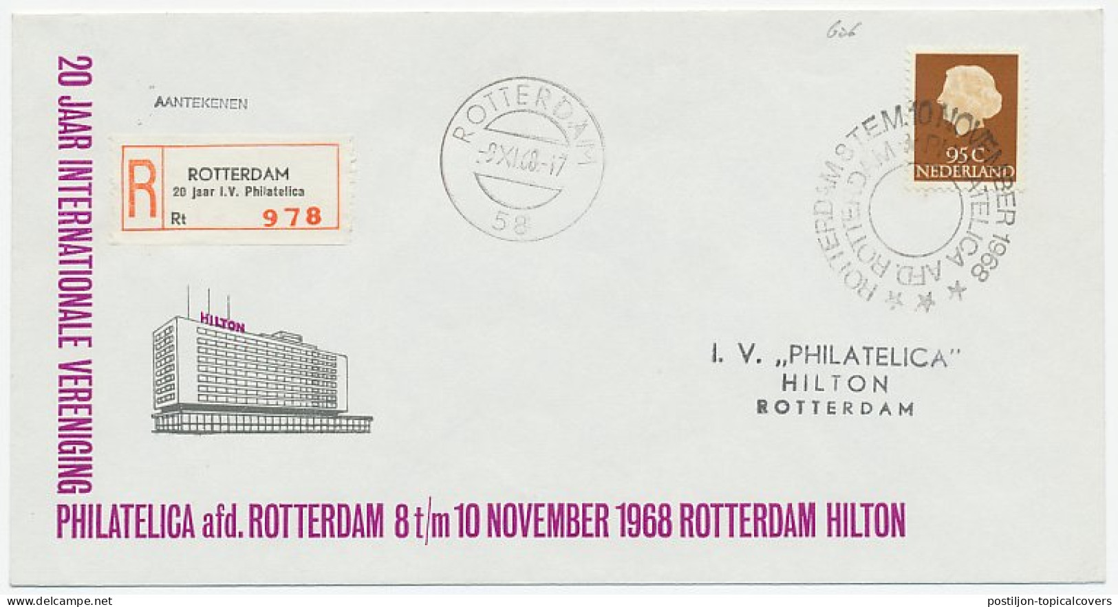 Aangetekend Rotterdam 1968 - 20 Jaar I.V. Philatelica - Non Classés
