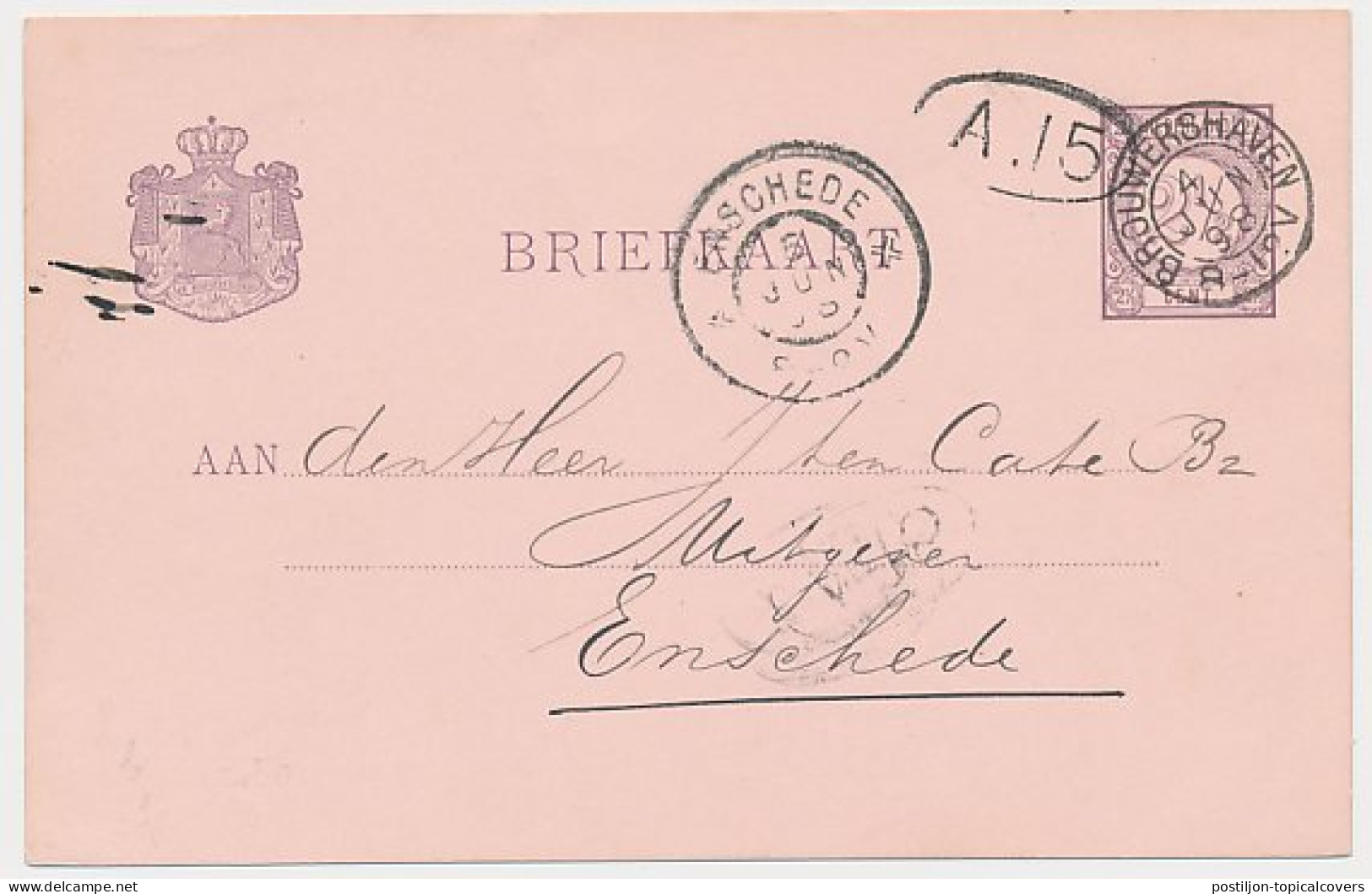 Kleinrondstempel Brouwershaven 1898 - Unclassified