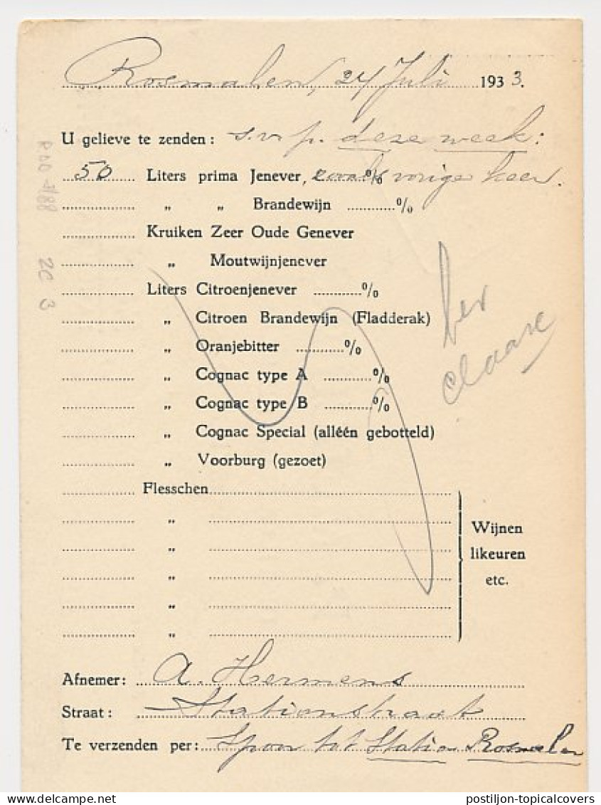 Treinblokstempel : Arnhem - S Hertogenbosch I 1933 - Zonder Classificatie