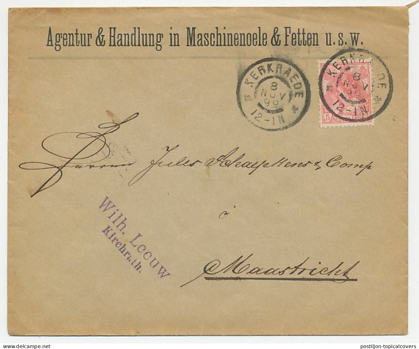 Firma Envelop Kerkrade 1899 - Olie / Vetten - Unclassified