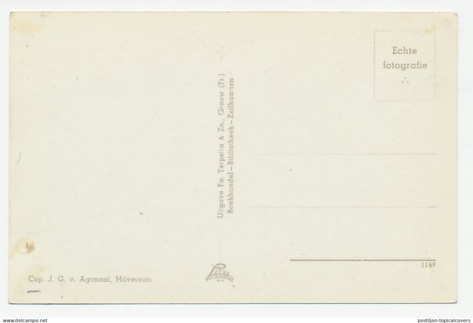 Prentbriefkaart Postkantoor Grou - Other & Unclassified