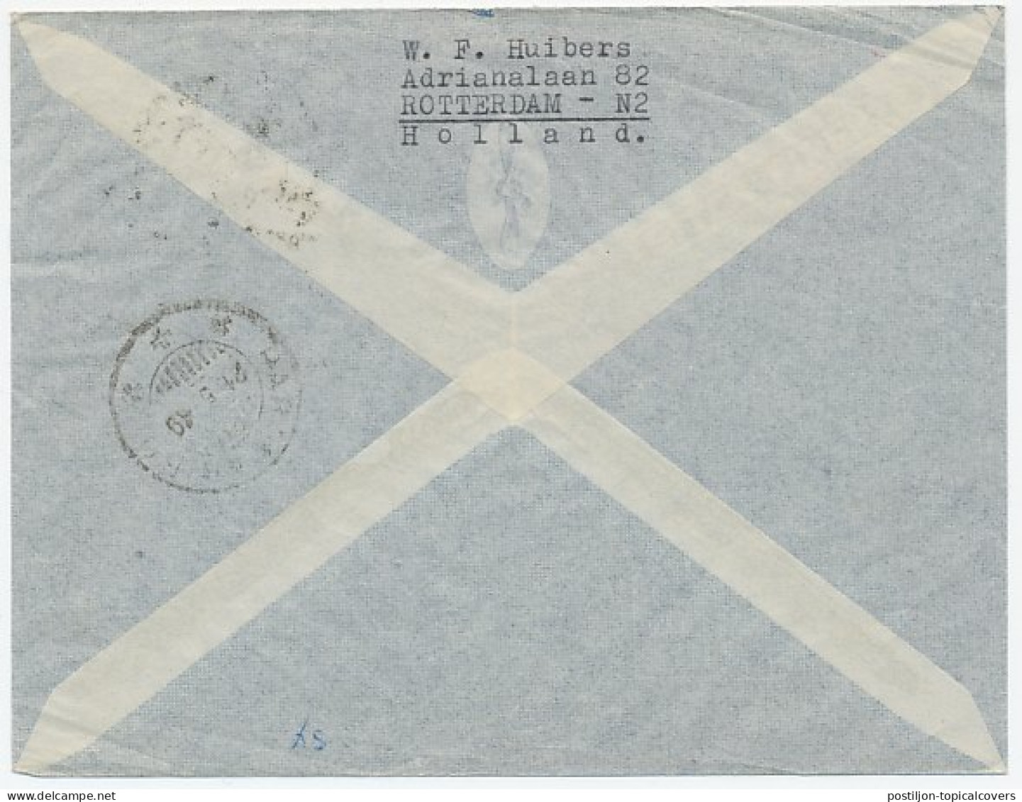 VH A 337 Roterdam - Paramaribo Suriname 1949 - Unclassified