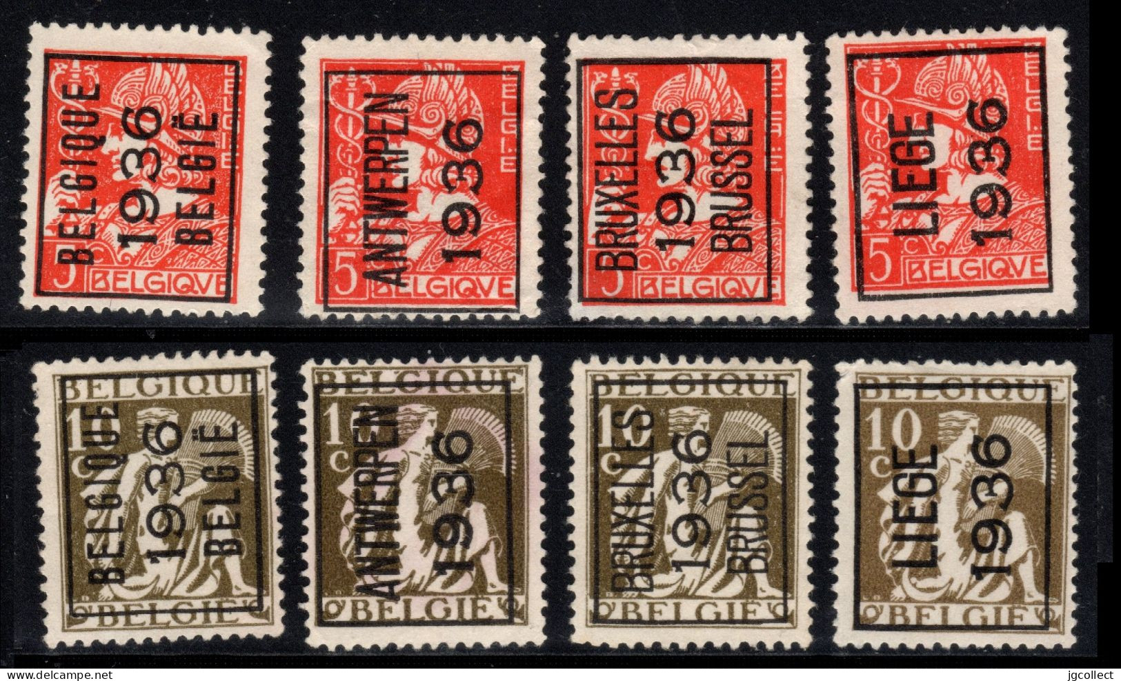 Setje Typo's 1936 - Ceres/Mercurius - O/used - Tipo 1932-36 (Ceres E Mercurio)