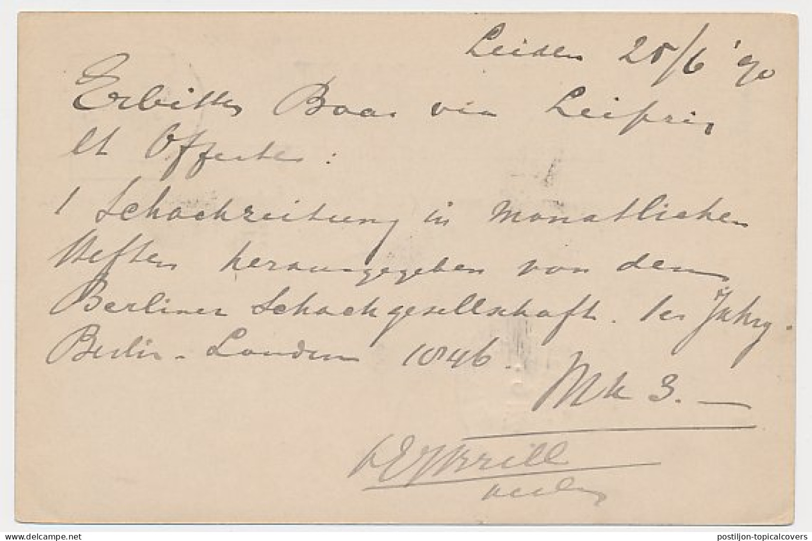 Briefkaart Leiden 1890 - Brill - Uitgever - Non Classés